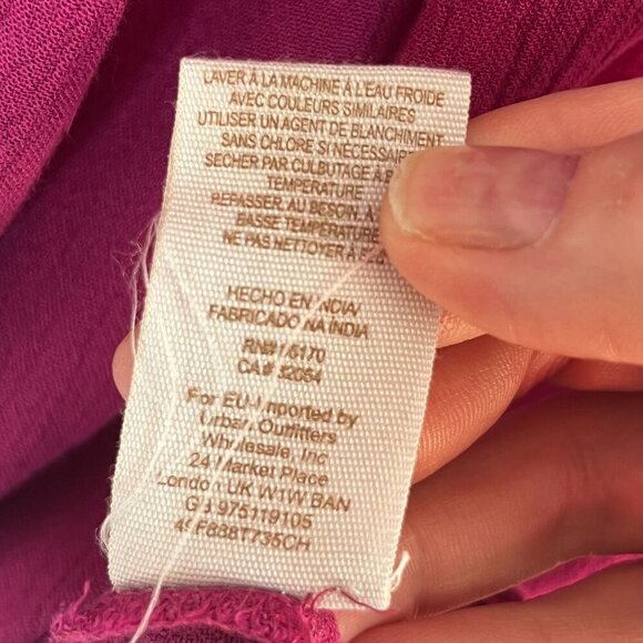 Free People  High-Low Button-Down Boyfriend Fit Tunic Top Tab Sleeve Magenta M - Picture 7 of 10